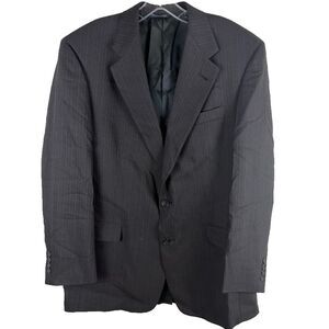 Vintage Burberrys Mens 41R Wool Classic Pinstripe Sport Coat Gray Blazer Formal